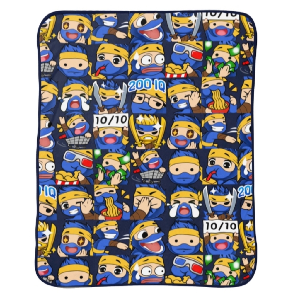 NWT Ninja "Game Time" The Influencer Plush Throw 46in x 60in